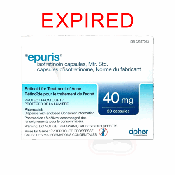 EXPIRED - Epuris 40mg  Retinoid Acne Treatment Accutane