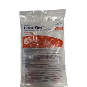 Embecta [new bd]  Orange – INSULIN SYRINGE 31G 6mm / 3/10mL  [1 bag of 10 sealed syringes]